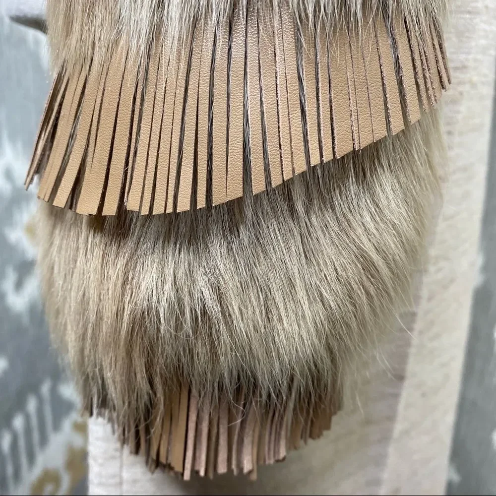 Ralph Lauren ‘15 Collection Tan Italian Lamb Shearling & Suede Fringe Jacket - Picture 11 of 16